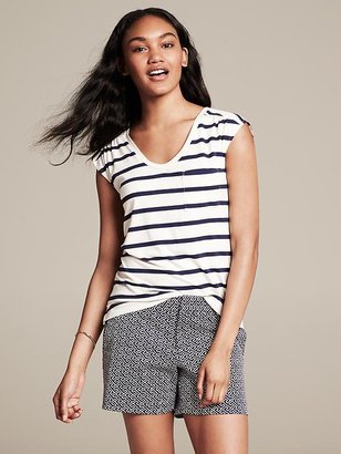 Banana Republic Luxe-Touch Striped Chest-Pocket Tee