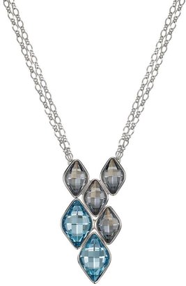 Swarovski AURORA made with Elements Aquamarine Crystal Rhodium Plated Pendant