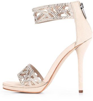 Carvela Gloss Jewelled Two-Part Sandals - Nude
