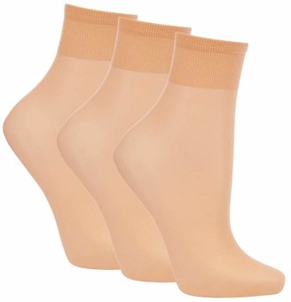 Collection Debenhams The Pack Of 3 Multi-Coloured Natural Matte Ankle Socks