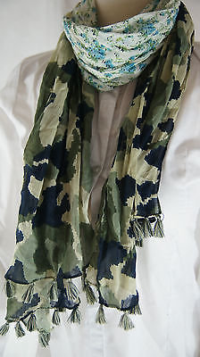 Steve Madden NEW Womens Multi Color Green Pink Camo Floral Scarf Shawl $32 NWT