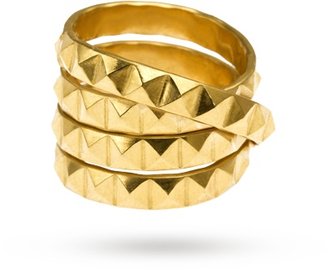 Gold Plated Studded Wrap Ring by Daisy Knights - Size O