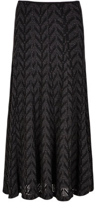Per Una Chevron Knitted Maxi Skirt with Wool