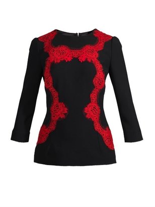 Dolce & Gabbana Contrast lace-panel top