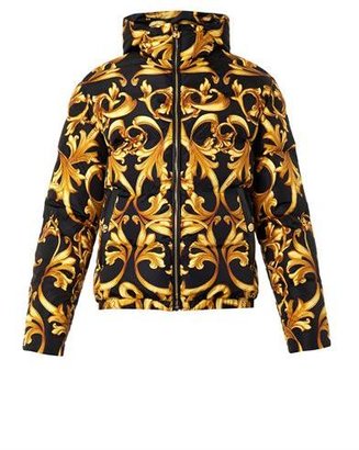 Versace Barocco-print quilted down jacket