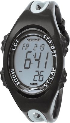 Speedo Men's SD50557 Black Silicone Quartz Watch with Silver Dial