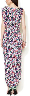 Balenciaga Silk Printed Wrap Front Dress