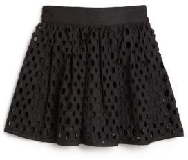 Milly Minis Girl's Eyelet Circles Cutout Skirt