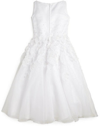 Joan Calabrese Girl's Beaded Leaf First Communion Dress
