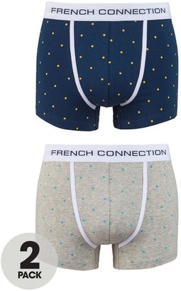 French Connection Mens Dot Boxers (2 Pack)