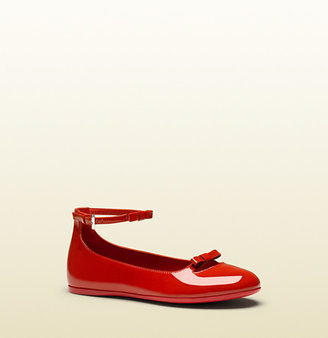 Gucci Patent Leather Ballet Flat With Bow