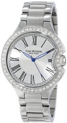 Isaac Mizrahi Women's IMN64S Crystal Case Steel Polished Brushed Link Bracelet Watch