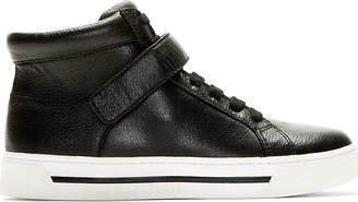 Marc by Marc Jacobs Black Grained Leather Cute Kicks High-Top Sneakers