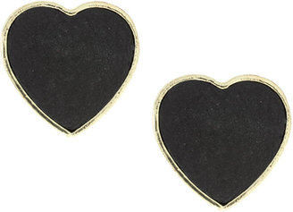 ASOS Genuine Leather Covered Heart Stud Earrings (+)