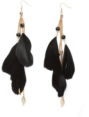 Charlotte Russe Shoulder-Duster Feather Earrings