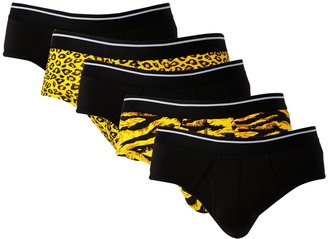 ASOS 5 Pack Briefs With Leopard Print