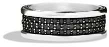 David Yurman Streamline Three-Row Band Black Diamond Ring