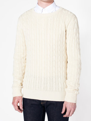 American Apparel Men's Cable Knit Sweater