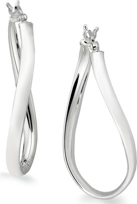 Giani Bernini Large Sterling Silver Wave Hoop Earrings, 1.5"