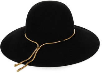 Lanvin Chain-embellished rabbit and hare-felt hat
