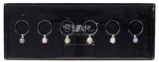Star by Julien Macdonald Set of six silver diamant  ball wine glass charms