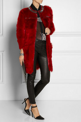 Roberto Cavalli Embellished shearling coat