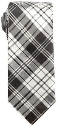 Prada black and white plaid silk tie