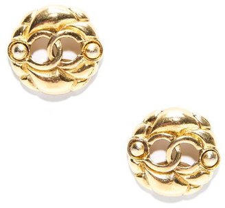 Chanel Pre-Owned Vintage Gold CC Clip On Earrings