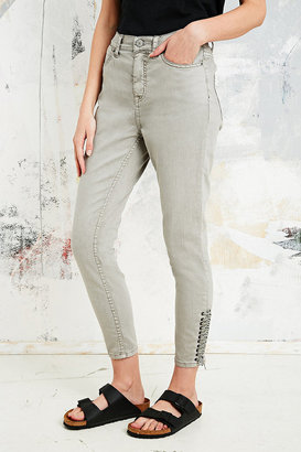 BDG High Waisted Grazer Jeans in Grey