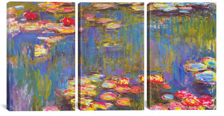 Water Lilies Triptych by Claude Monet (Canvas)