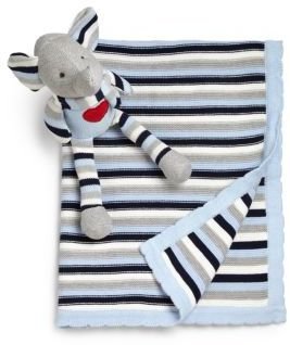 Elegant Baby Infant's Two-Piece Knittie Bittie Blanket & Plush Elephant Set