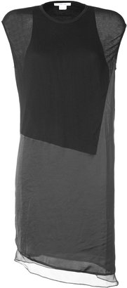 Helmut Lang Cotton-Jersey Mixed-Media Dress in Black