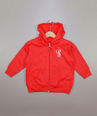 Princess Linens Red Initial Zip-Up Hoodie - Infant, Toddler & Boys