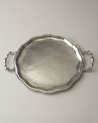 Handled Pewter Charger Plate