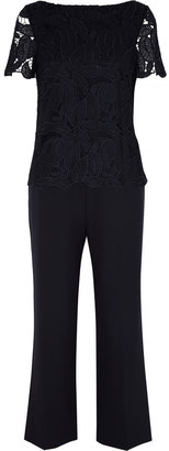 Tory Burch Avalon guipure lace and stretch-wool jumpsuit