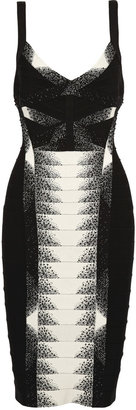 Herve Leger Crystal-embellished bandage dress