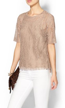 Piperlime Collection Raw Edge Lace Tee