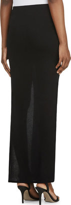Helmut Lang Black Jersey Side-Slit Maxi Skirt