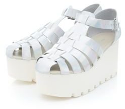 New Look Silver Strappy Chunky Flatform Sandals