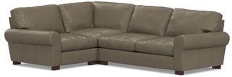 Pottery Barn Turner Roll Arm Leather 3-Piece Sectional