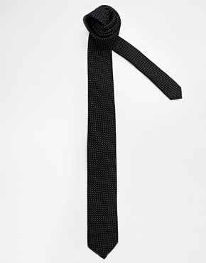 Calvin Klein Tie With Polka Dot - black