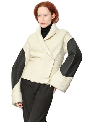 Maison Margiela Ribbed Wool & Leather Sweater