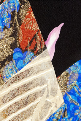 Duro Olowu Printed silk-twill and metallic jacquard cape