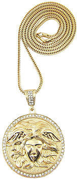 Versace ICED OUT MEDUSA HEAD MEDALLION w/ 30 & 36" CHAIN NECKLACE HIPHOP PENDANT