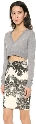McQ Layered V Neck Cropped Top