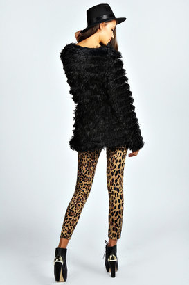 boohoo Nina Long Line Shaggy Faux Fur Coat