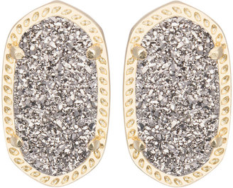 Kendra Scott Ellie Platinum Druzy Stud Earrings