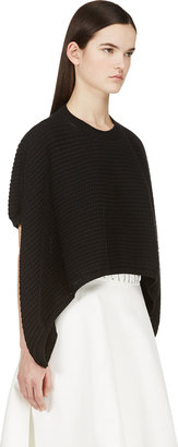 3.1 Phillip Lim Black Mixed Knit Cropped-Back Sweater