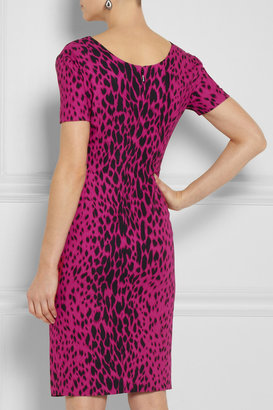 Versace Leopard-print stretch-crepe dress