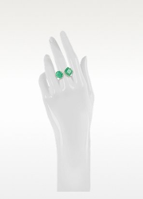 Les Nereides La Diamantine 'You and I' Emerald Green Ring